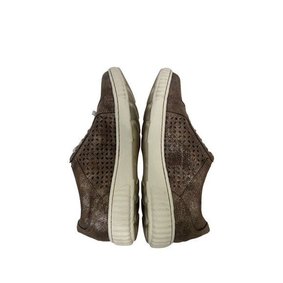Clarks Collection Lace-Up Sneakers Perforated Metallic Brown Bronze Leather 8 - Picture 12 of 16
